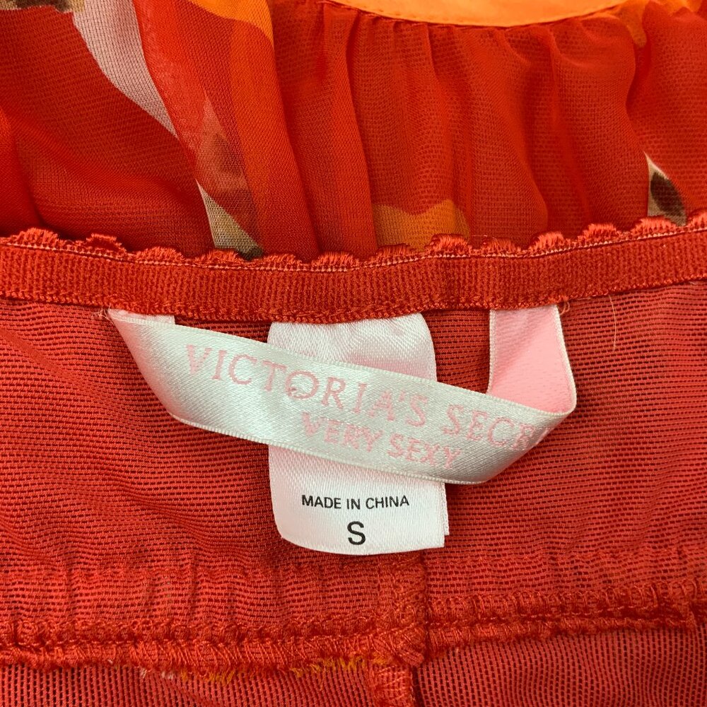 New Victoria's Secret Very Sexy Babydoll Slip Dress Chemise Orange Sz S - Picture 7 of 16
